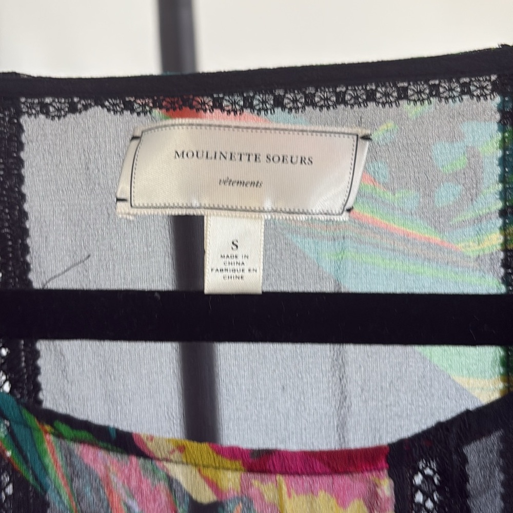 Moulinette Soeurs Sheer 3/4 Sleeve Silk Slip Dress NWOT Size S - Picture 5 of 5